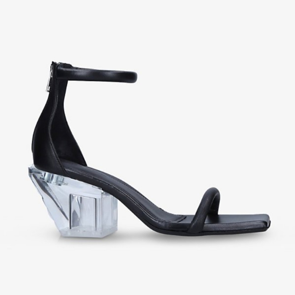 Rick Owens Silver Block-Heel Leather Sandals